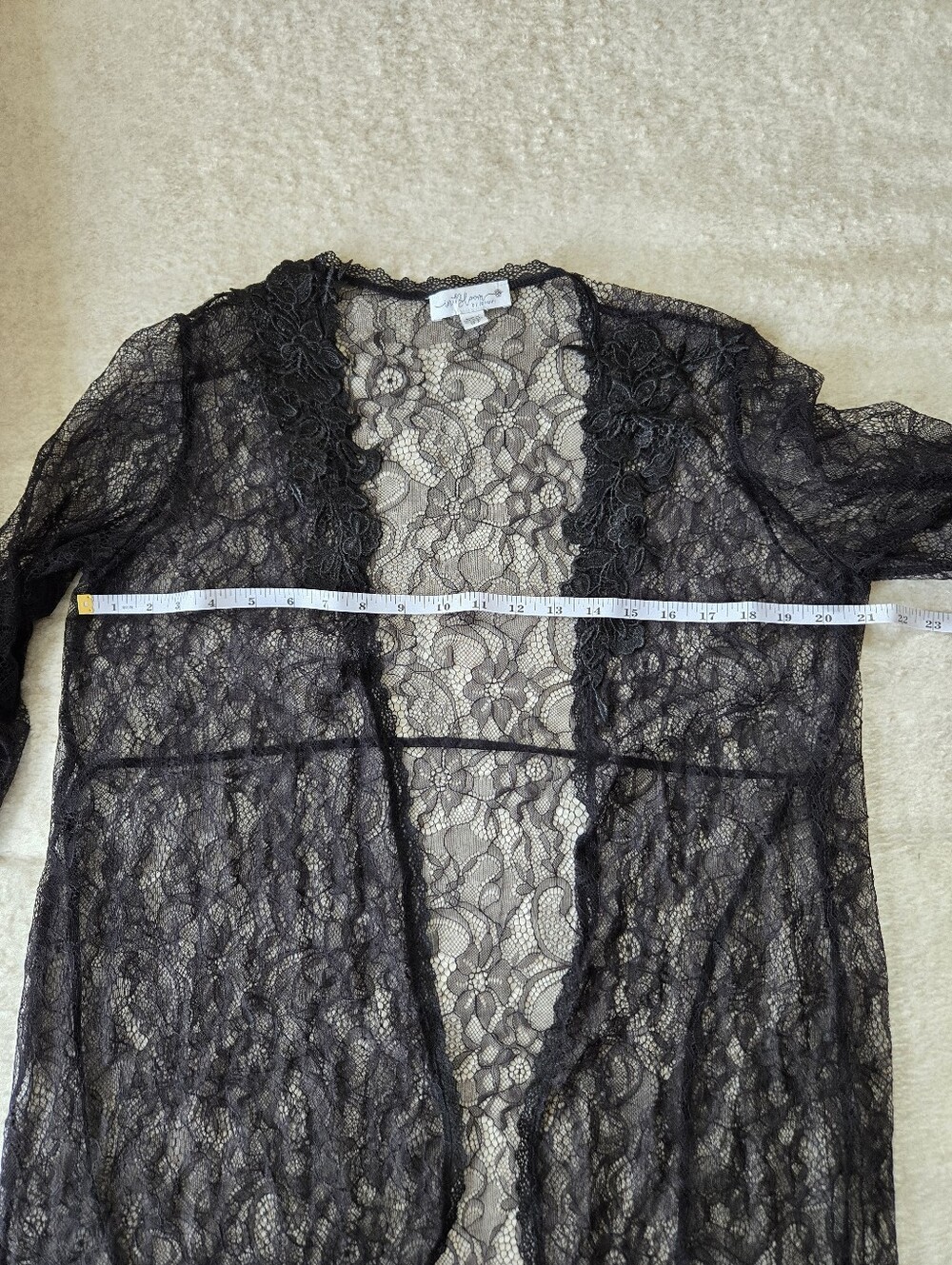 In Bloom Black Lace Robe - Picture 6 of 8